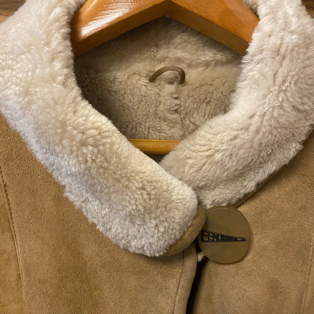 Fendi vintage coat leather & sheepskin medium - Picture 2 of 16